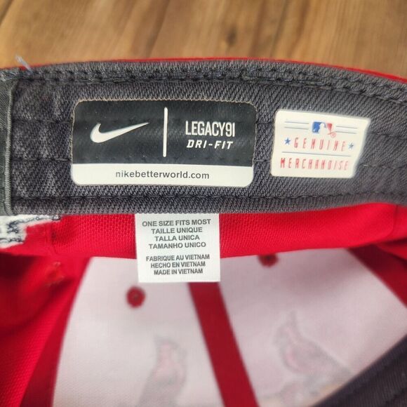 Nike Dri-Fit St. Louis Cardinals Hat Cap Fitted Stretch Red Mens MLB Legacy91 - Picture 10 of 12